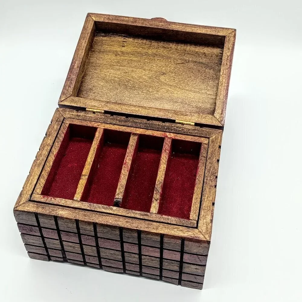 George W. Osborne Handmade Wood Hearts Hinged Box